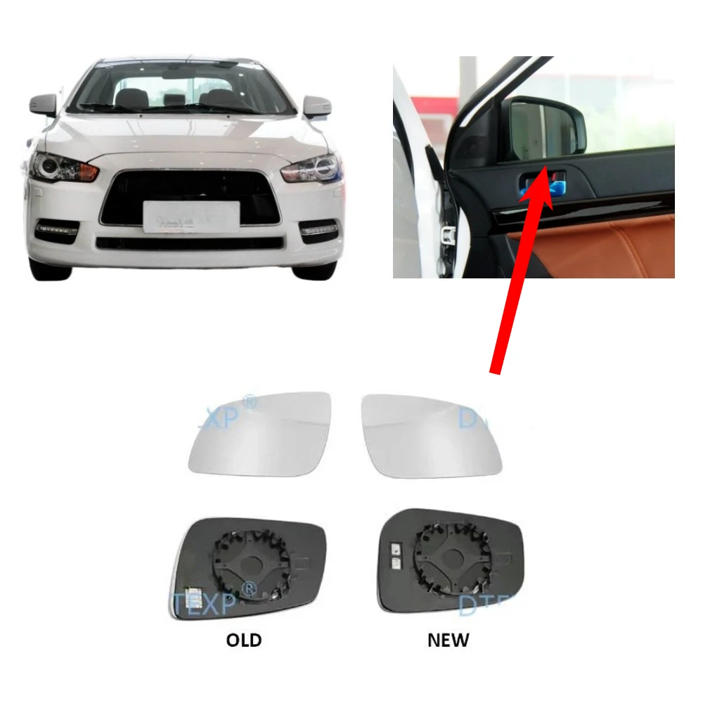 1 Pcs LHD Rear View Mirror Glass for Lancer 2013-2020 7632C383 Rear Mirror Lens with Heat for EVO 2007-2012 7632A633