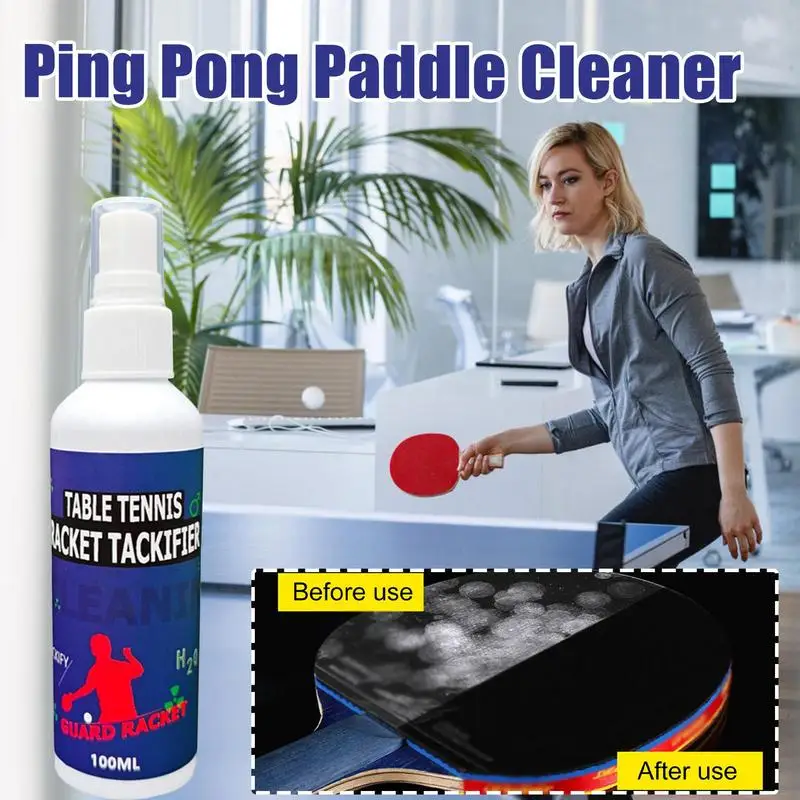 Ping Pong Paddle Cleaner Ping Pong Rackets Paddle Rubber Cleaner 100ml Racket Rubber Cleaner Helping Maintain The Tackiness Of