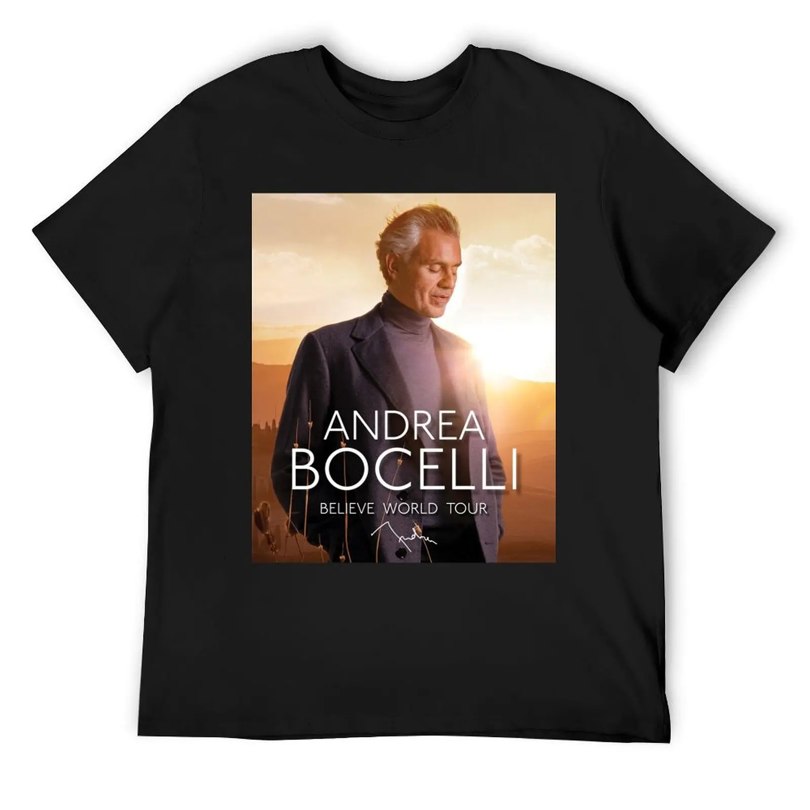 

Andrea Bocelli Believe World Tour with Signature T-Shirt animal prinfor boys oversized graphic tee mens clothing