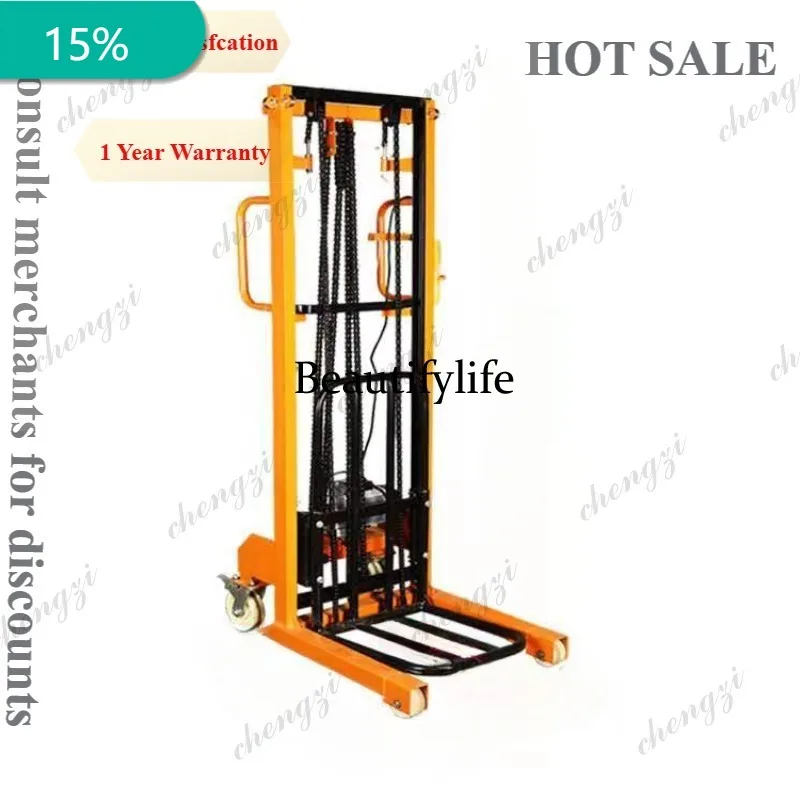A172  220V household small lift electric stacker forklift handling loading and unloading stacker
