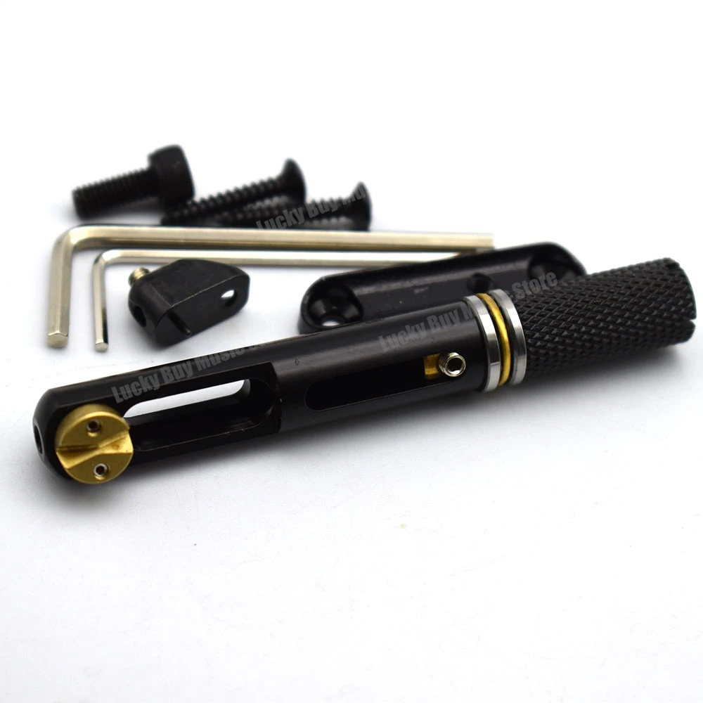 

5Sets Headless Electric Guitar Bridge Tailpiece Black Chrome Saddle with Wrench Guitar Parts Accessories