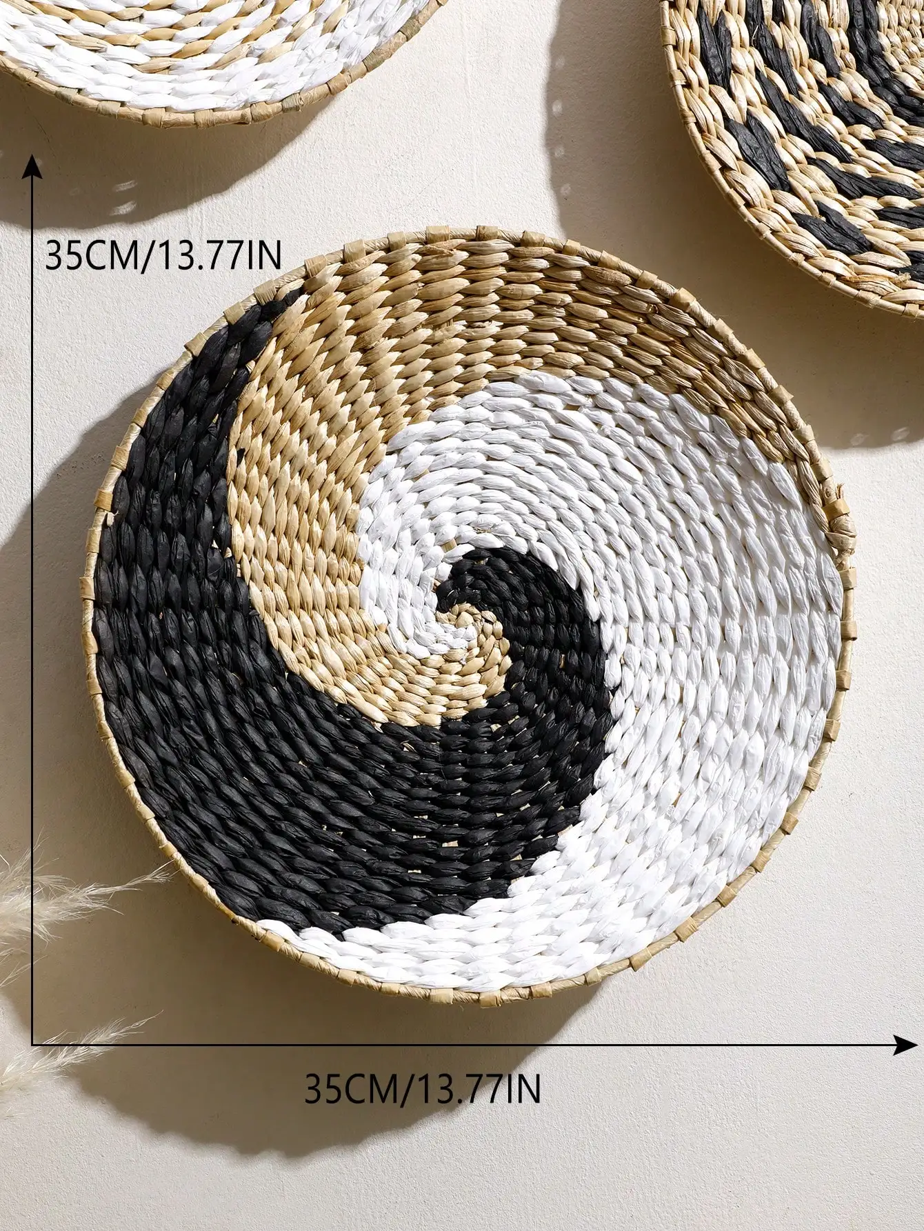 1/6 Pcs Boho Hand Woven Wall Basket Hanging Home Decorative Rustic Wall Basket Decor Art Gift for Kitchen Farmhouse Living Room