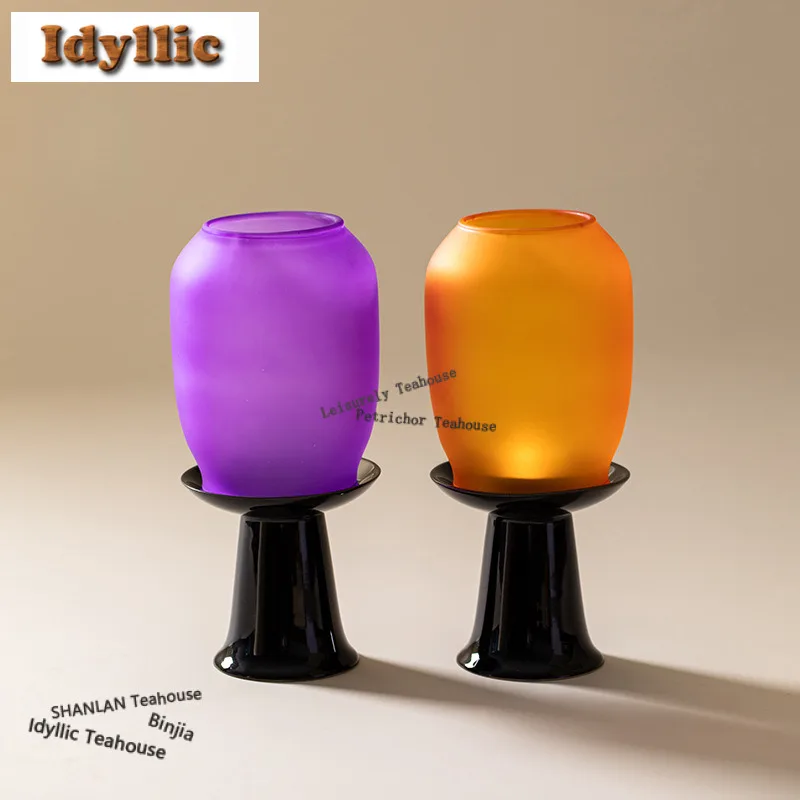 

Матовый стеклянный ветрозащитный подсвечник ручной работы для ароматических свечей, коллекция декора для комнаты и чайной церемонии