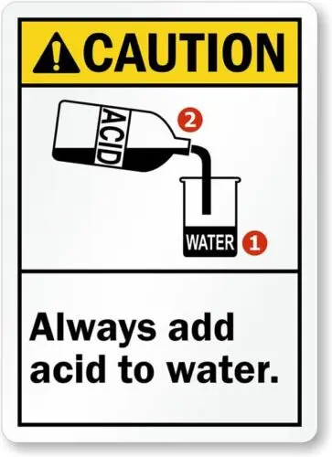 Add Acid To Water Aluminum Weatherproof 8
