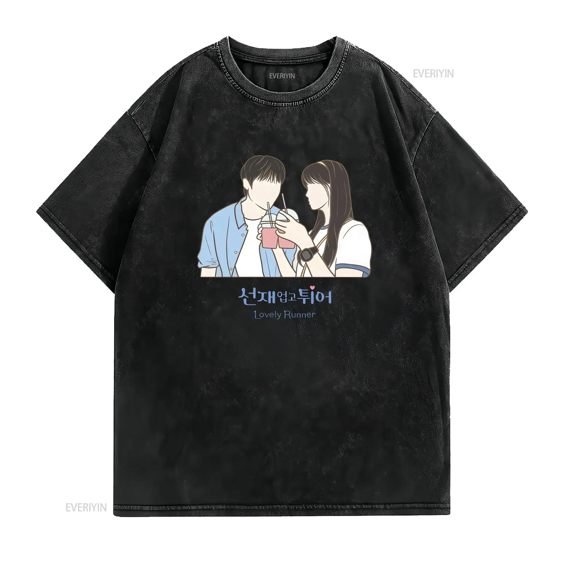 Lovely Runner T Shirt K drama Kdrama Merch Birthday long or short sleeves vintage Washed graphic Comfortable streetwear