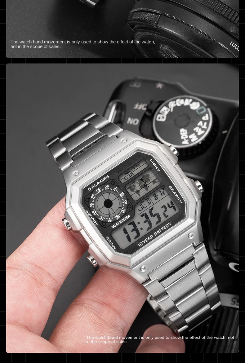Für Casio AE1200 Gehäuse-Modifikationskit, Vollmetallgehäuse 3299, AE-1200 Lünetten-Glas-Wasserdichtungsring-Kit, 304 Edelstahlteile – Detail 10