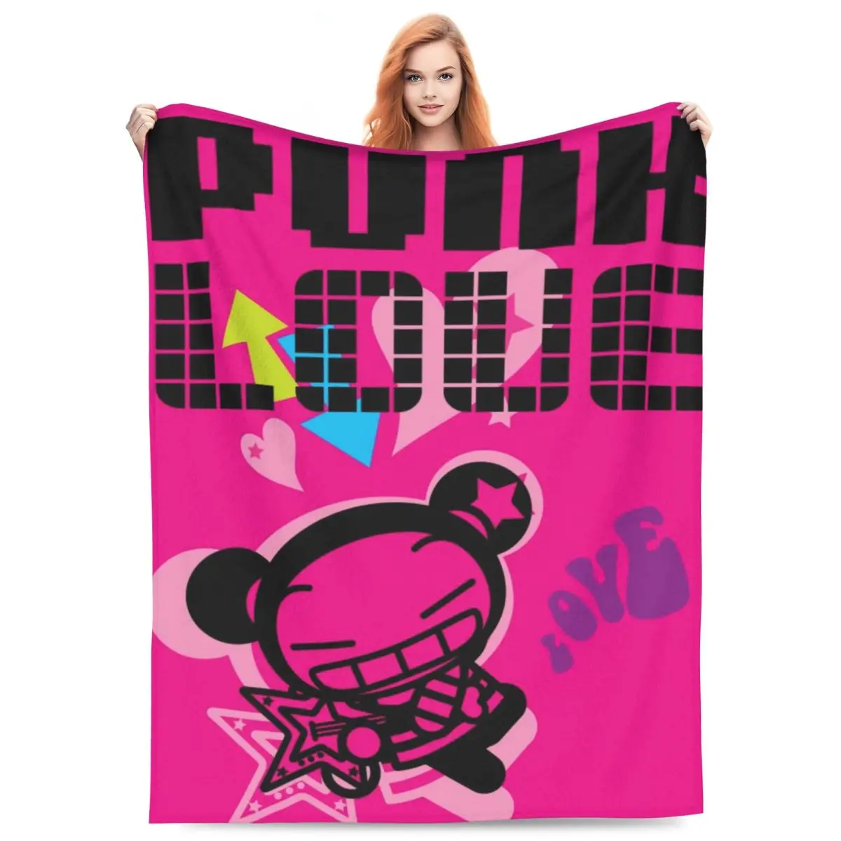 Custom Sofa Fleece Cute Cartoon P-Pucca Film Throw Blanket Warm Flannel Blankets for Bedroom Home Sofa Quilt
