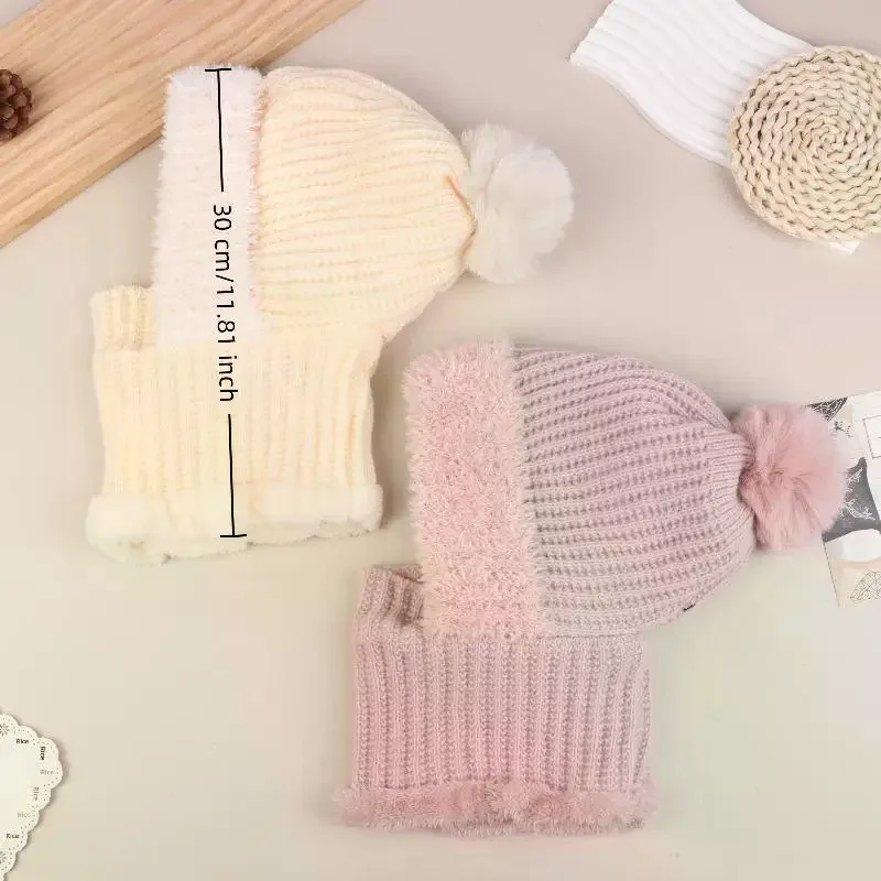 المرأة مقنعين قبعة الشتاء محبوك بالاكلافا قبعة سدادات حماية الأذن رقيق قبعة سيدة قناع الرقبة المتكاملة الدفء غطاء قبعة #6