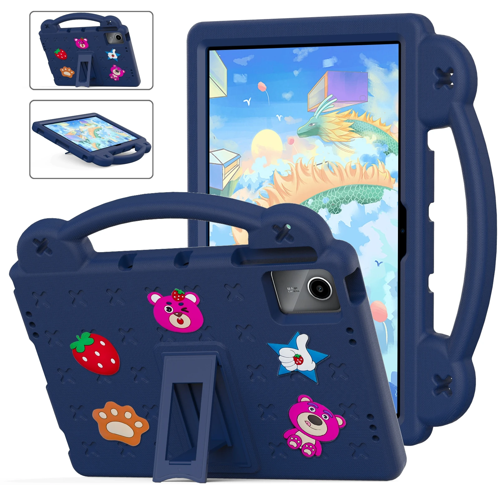 For Lenovo Xiaoxin Pad 2024 Tab M11 TB-331FC 2023 P11 Plus Tablet Case Non-toxic EVA Foam Shockproof Stand Tablet Cover for Kids