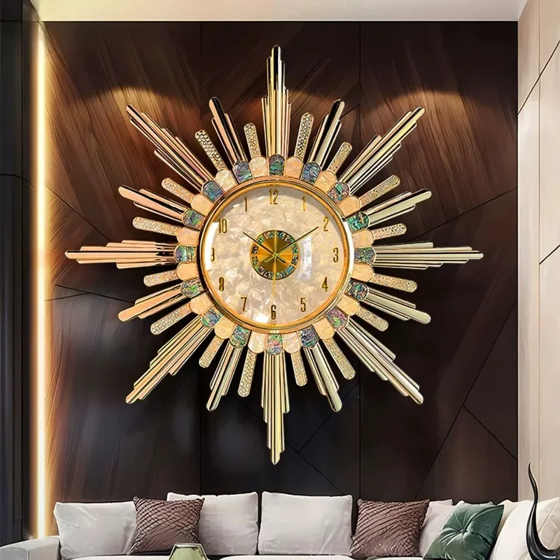 Gold Fashion Yellow Wall Clock Unique Premium Cute Nordic Digital Clock Luxury Living Room Orologio Da Parete Home Decor Items