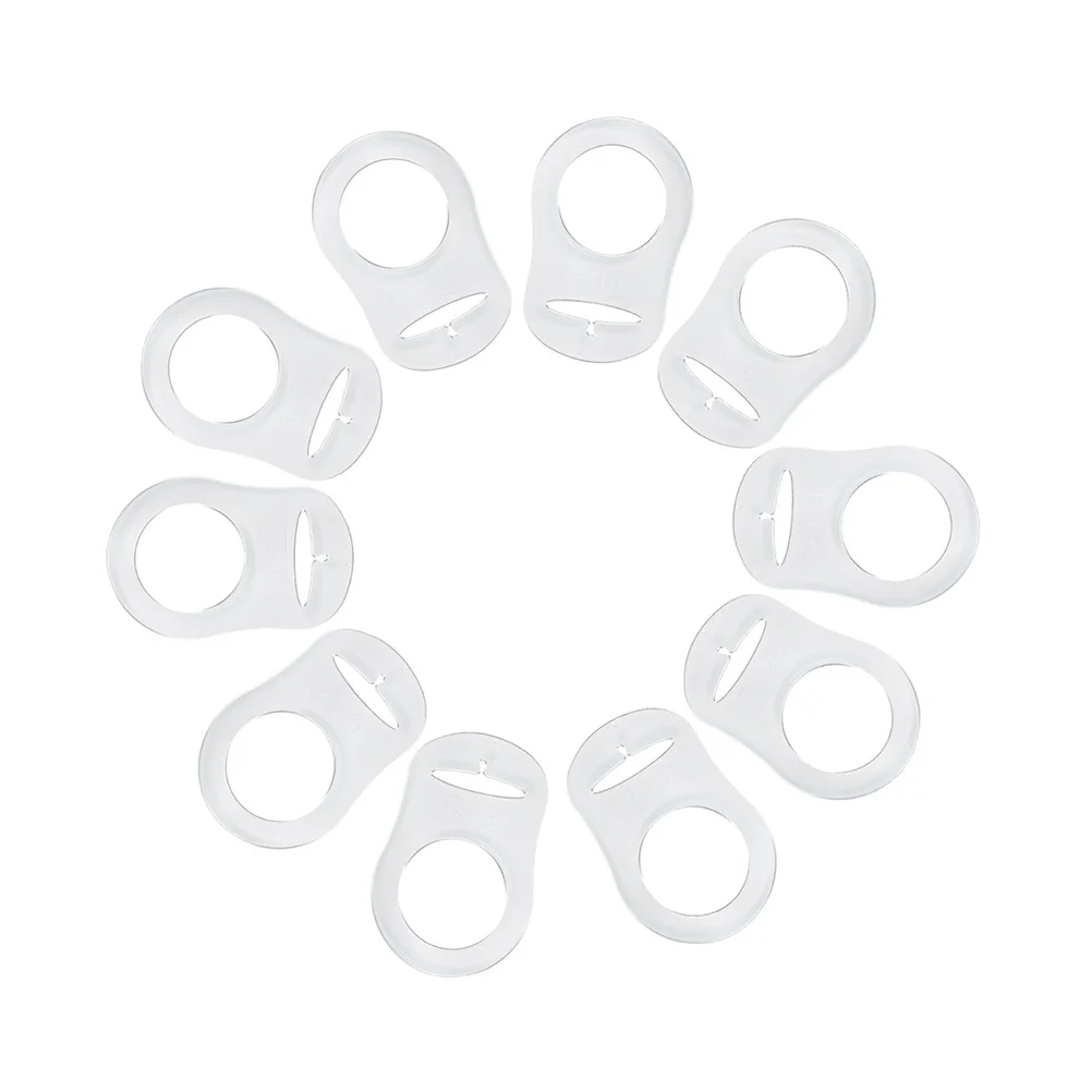 

10Pcs Simple Practical Design Silicone Pacifier Clips Holders Nipple Rings For Gerber Nuk Newborn Infant Soother White