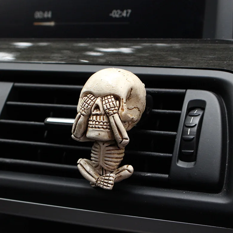 Couverture de crâne de voiture, trois produits d'intérieur aromatisés, ornements créatifs en résine, décoration en résine pour sortie d'air