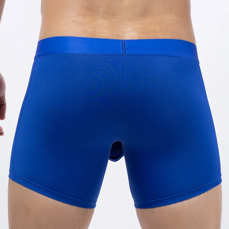 Sexy Elephant Nose Men Long Boxers Underwear Bulge Large Penis Pouch Male Panties Breathable Mesh Gay Underpants Men Boxershorts