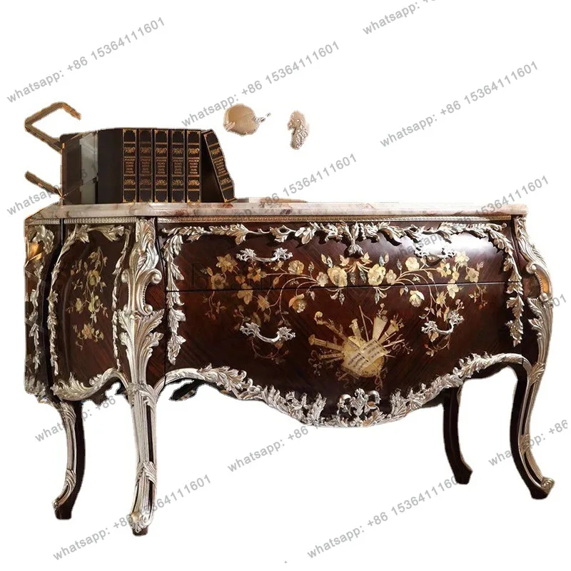 

French inlaid shell porch cabinet foyer furniture villa marble porch