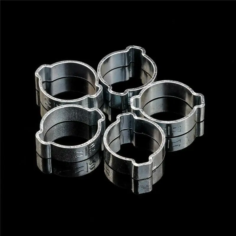 60Pcs Double Ear Clamps O Clips-Crimp O Clip Air Silicone Petrol Fuel Hose Pipe