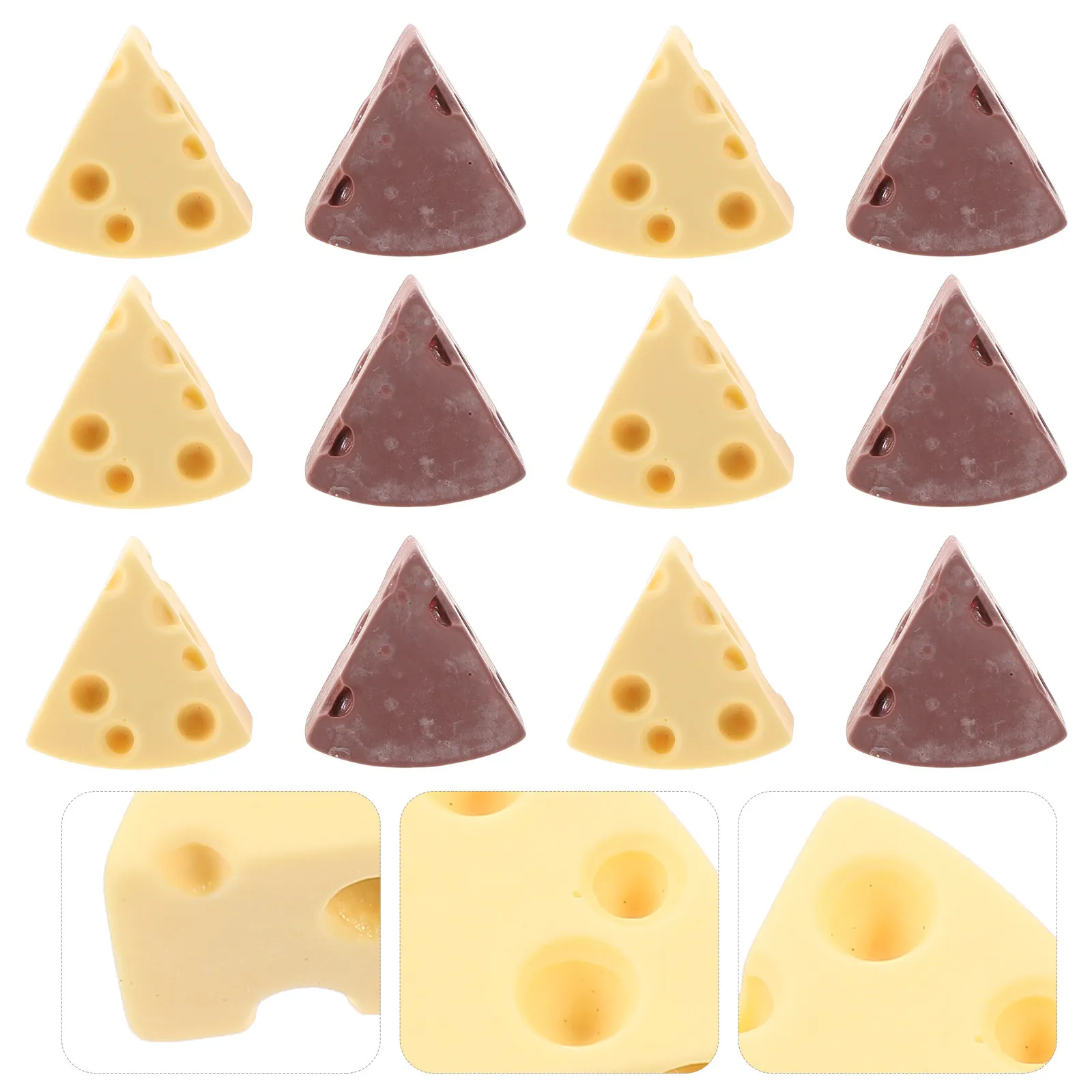 

24Pcs Resin Miniature Cheese Charms Phone Shell Accessories DIY Crafts Decoration Props Simulated Cheese Ornament Kitchen Food