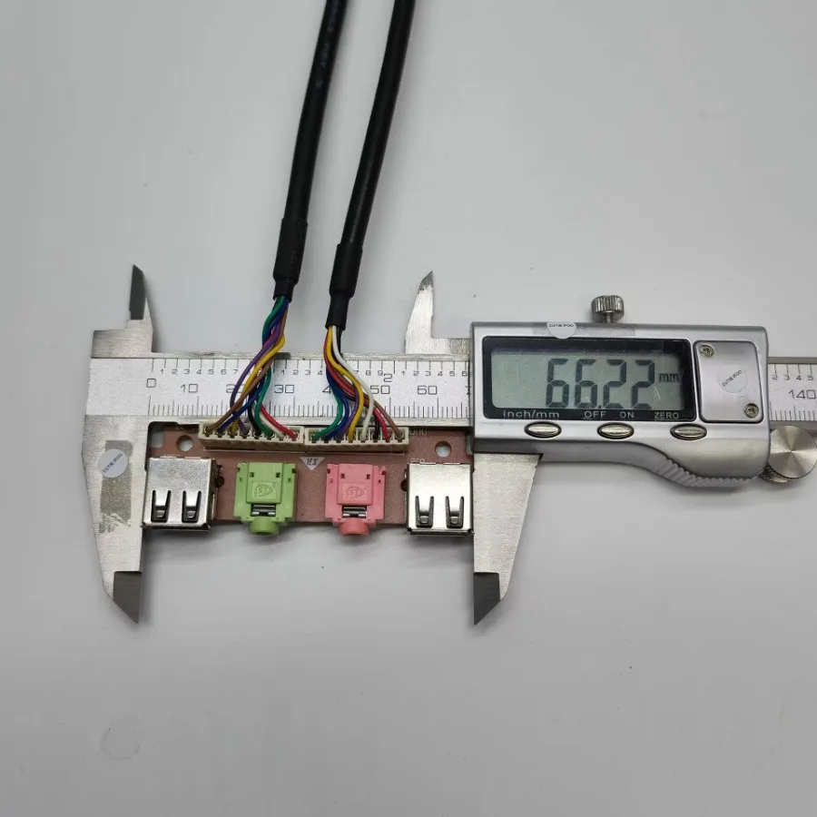 Caja de host para computadora de escritorio, chasis, panel frontal, E/S USB2.0 AC97/HD, micrófono de Audio, auriculares, Cable de enchufe de 3,5mm, 75mm