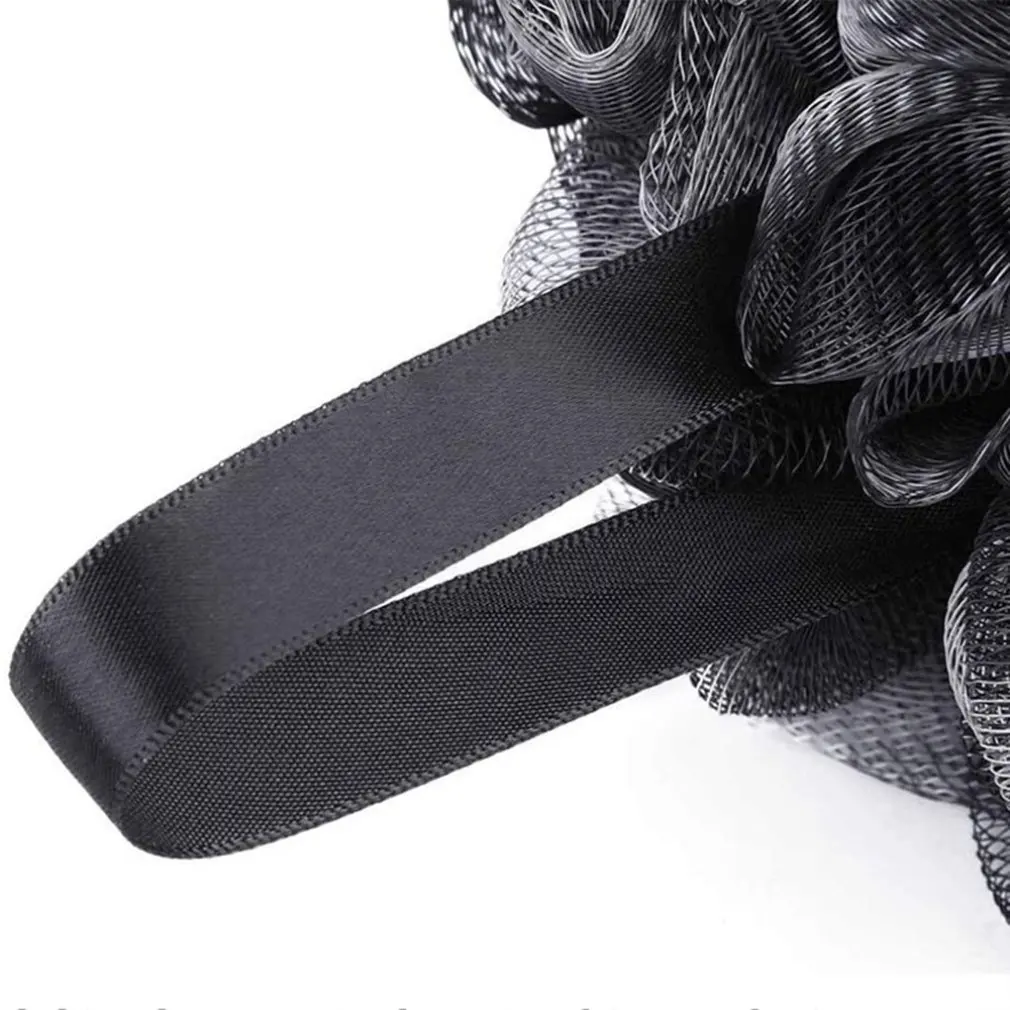 إسفنجة رغوية شبكية ناعمة للاستحمام ، مقشر للتقشير ، كرة فقاعة سوداء للحمام ، منظف بشرة الجسم ، أداة تنظيف ، ملحقات الحمام