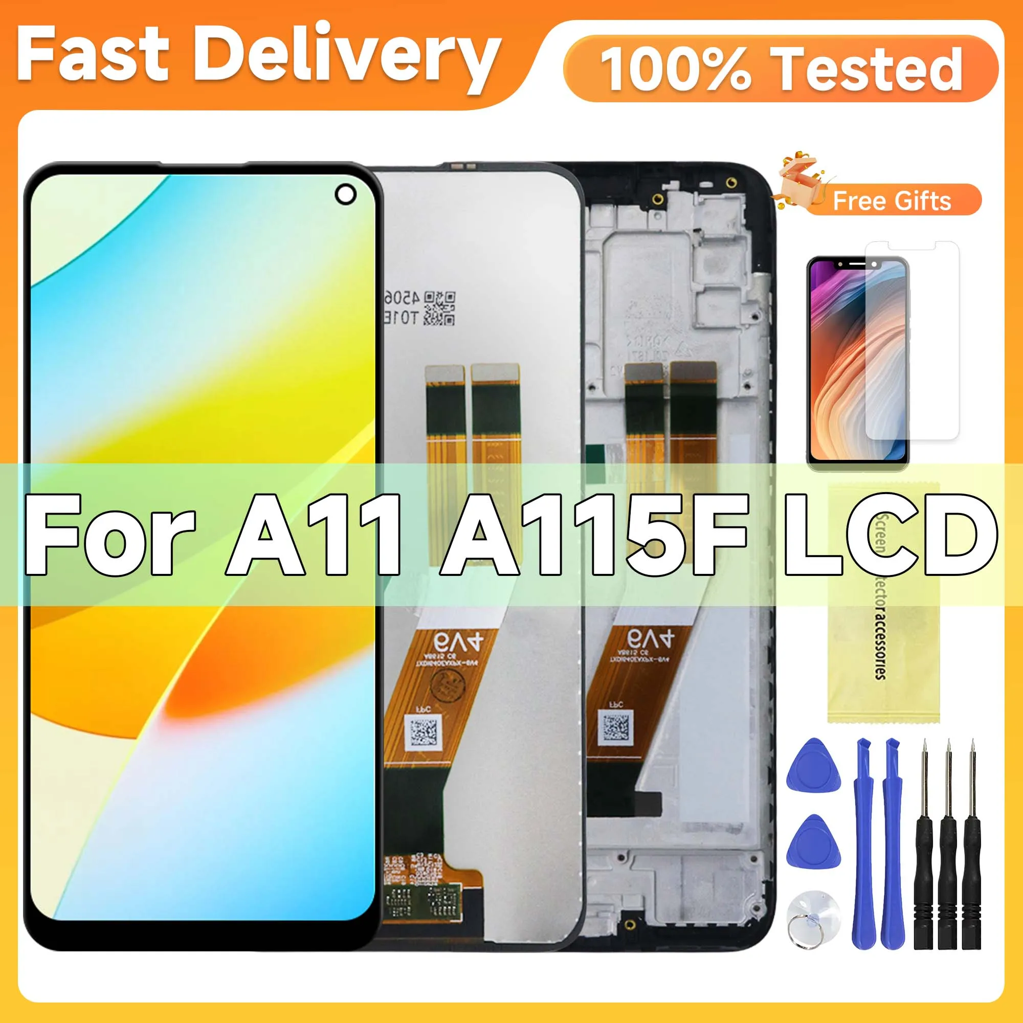 

6.4'' For Samsung A11 LCD Display Touch Screen Assembly For Samsung A115 A115F A115F/DS Lcd With Frame Back Cover