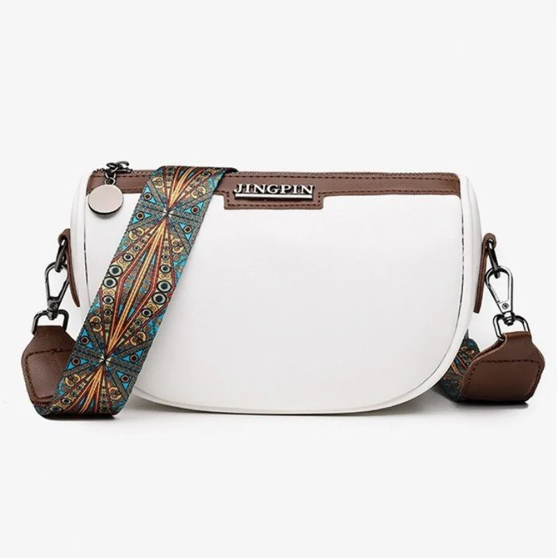 Fashion Saddle Bag 2024 New Glossy Womenโs Small Backpack Shoulder and Crossbody Bag Versatile Retro Trendy Ladies Handbag