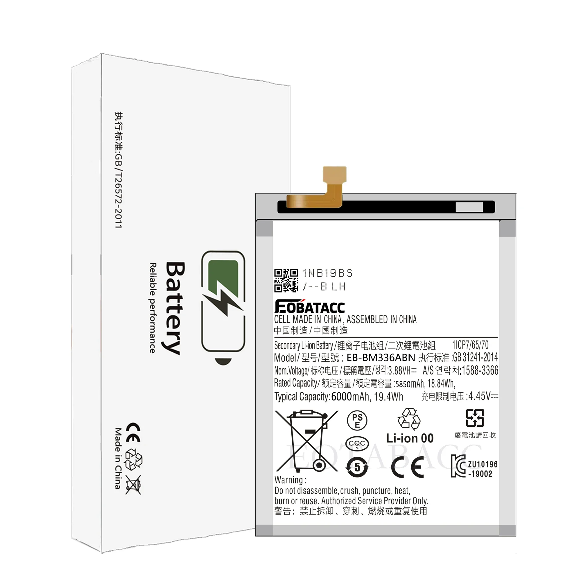 EOTABACC 100% New high capacity Battery EB-BM336ABN For Samsung M33 5G/M13 4G/F13 Battery +Tools