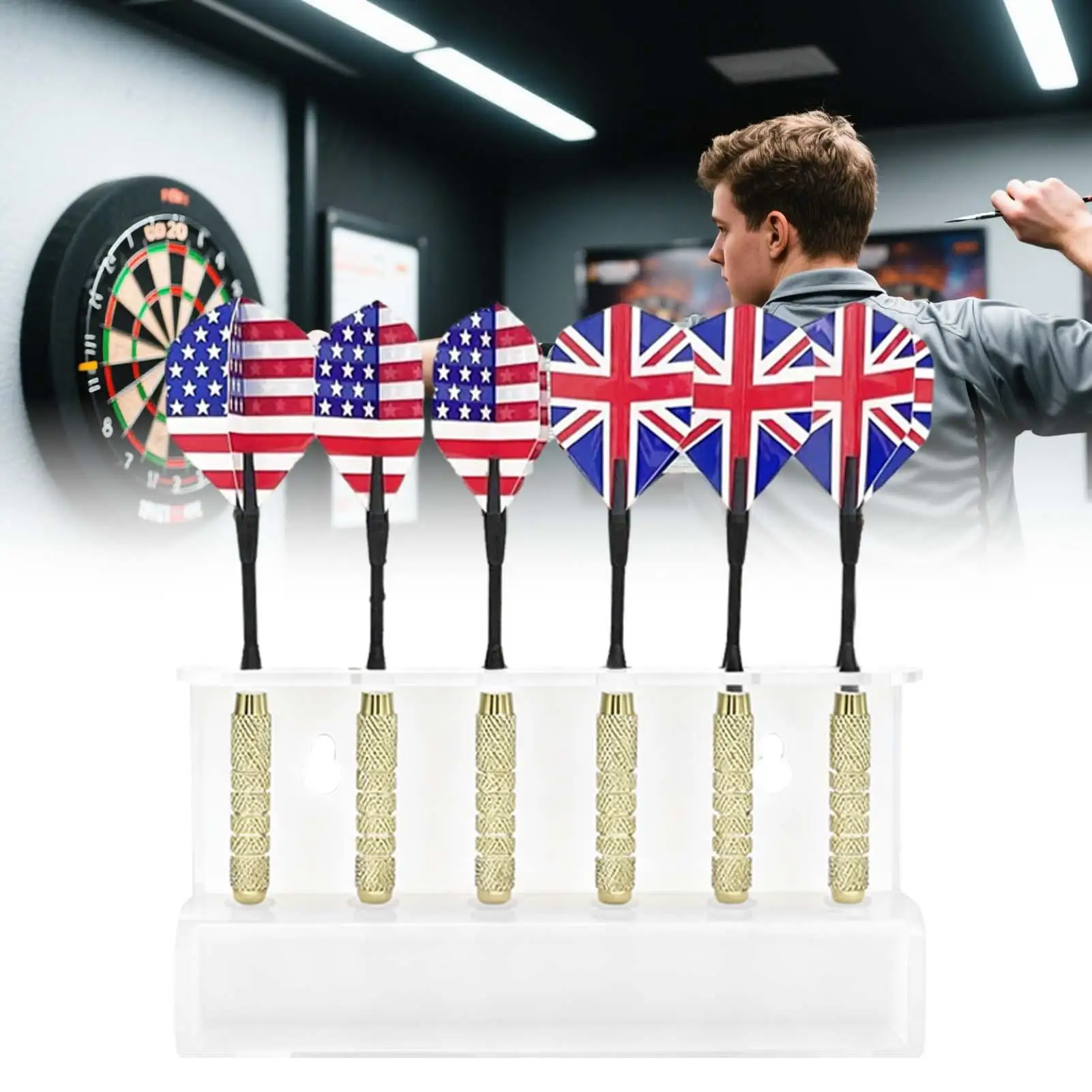 

Dart Holder Multi-Capacity Display Storage Organizer Wall Mounted Dart Holder For Indoor Outdoor Game Rooms Studios Living Room