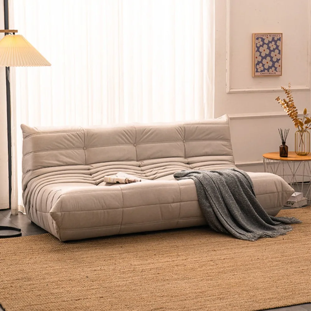 

Two seat sofa Nordic luxury caterpillar sofa small apartment online celebrity living room fabric lazy three-person