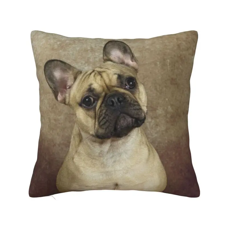 Modern French Bulldog Cushion Cover 40*40 cm Soft Pet Dog Throw Pillow Case Home Decor Bedding Sofa Pillowslip