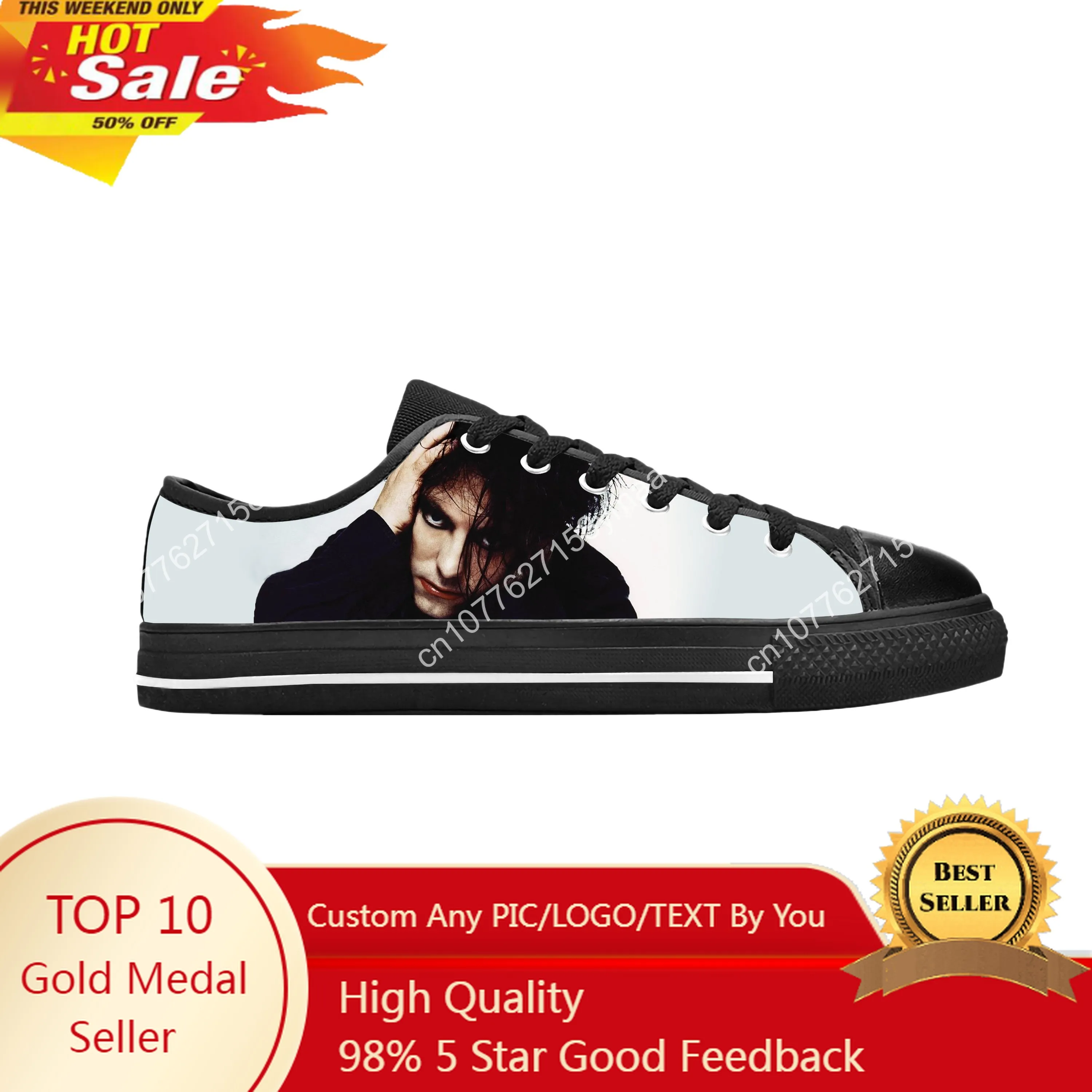 

Robert Smith The Cure Rock Band Music Singer Funny Casual Cloth Shoes Low Top Comfortable Breathable 3D Print Men Women Sneakers