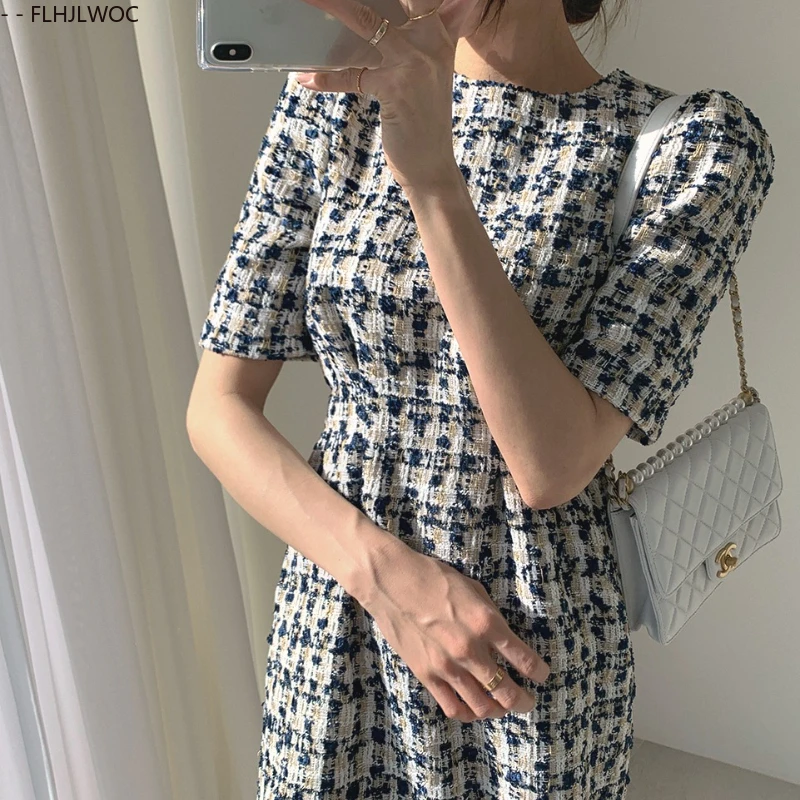 2023 sommer Kariertes Hemd Kleid Mode Frauen Chic Korea Japan Stil Mädchen Kleidung Büro Dame Arbeit Nette Taste Feminine Kleider