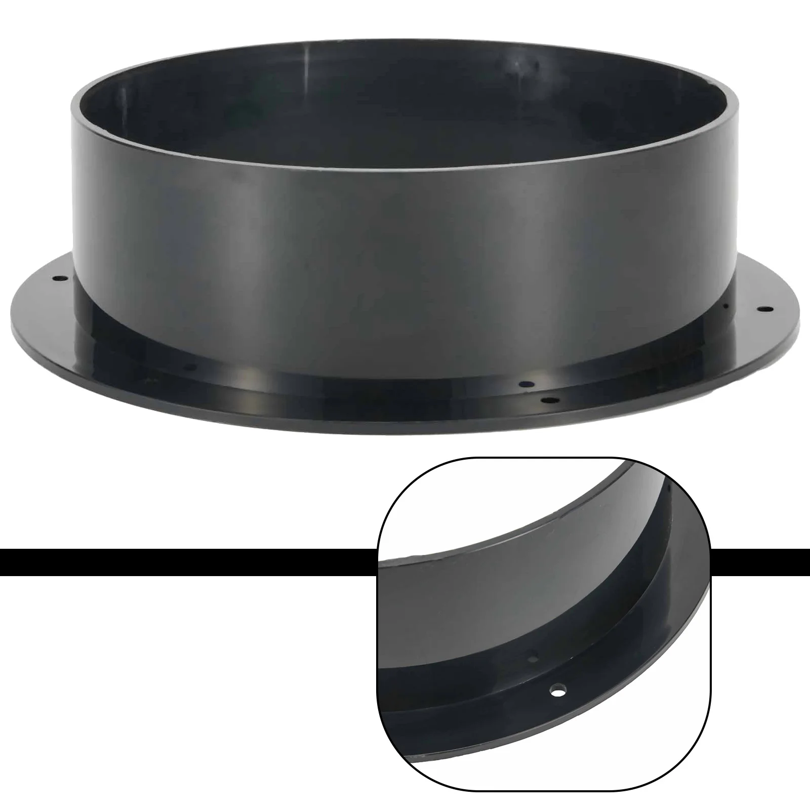 ABS Straight Pipe Flange Connector for HVAC Ventilation Ductwork for exhaust Pipe Applications Pipe Connection Wall Mount