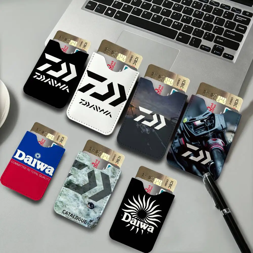 Fishing Tackle Brand D-Daiwa Creative Printed with Leather Protective Case Business Portable Letter Pattern Leather Credit Bags