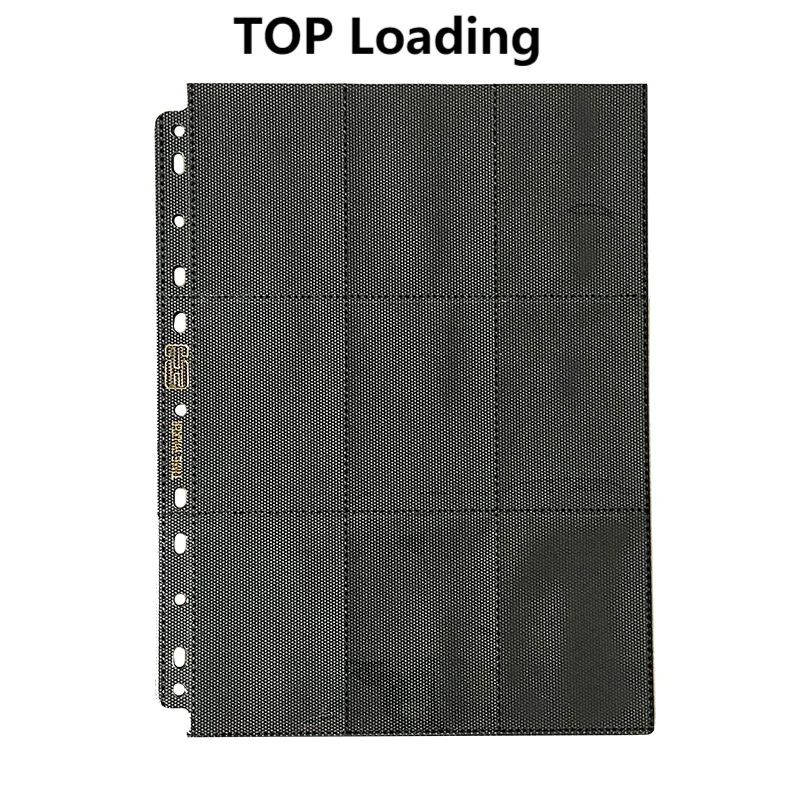 

Double-Sided Top Loading Black YGO Card Pages,30 Pack 9 Pocket Japanese Size Card Storage Album Pages 11 Holes Fit 3 Ring Binder