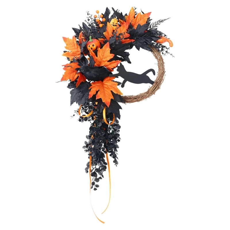 Türkranz mit schwarzer Krähenfigur für Wand- und Party-Styling 3XUF – Detail 1