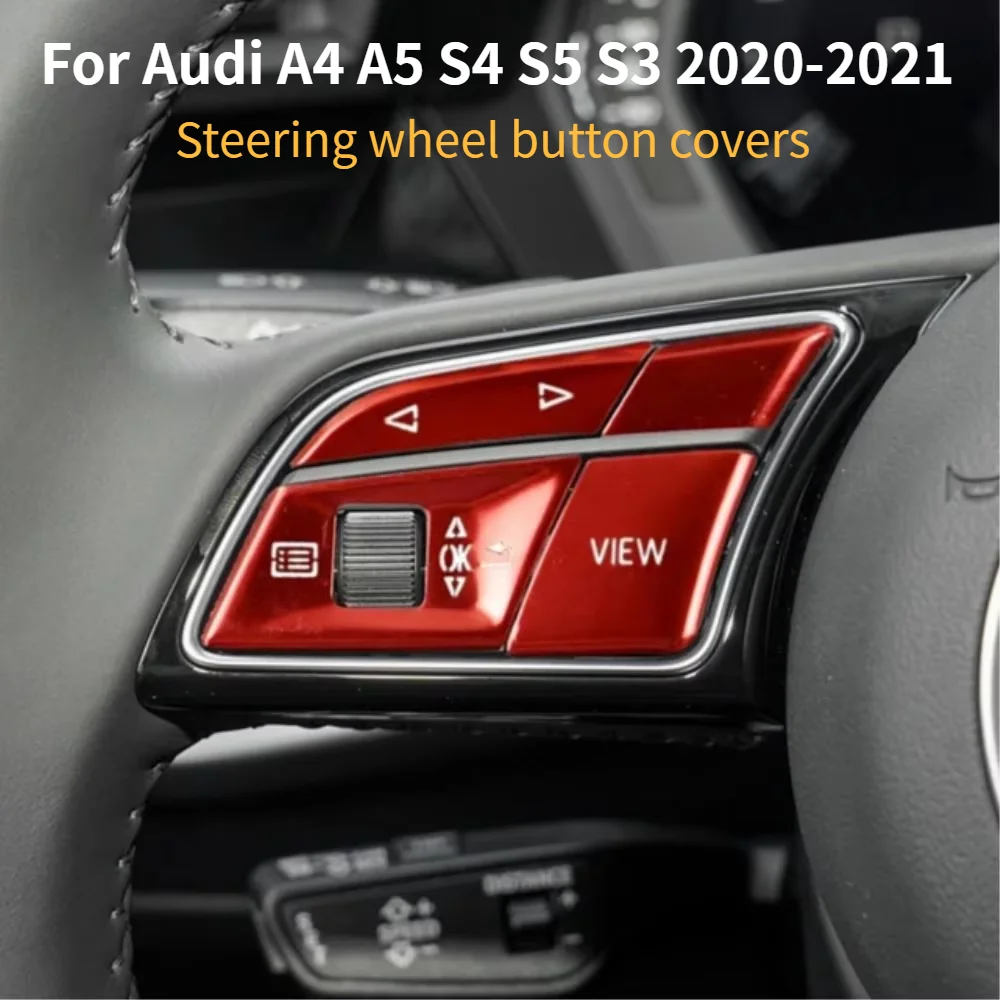 Car Upgrade For Audi A4 A5 S4 S5 S3 2020-2021 Aluminum Alloy Steering Wheel Buttons Sequins Cover Trim Interior Styling