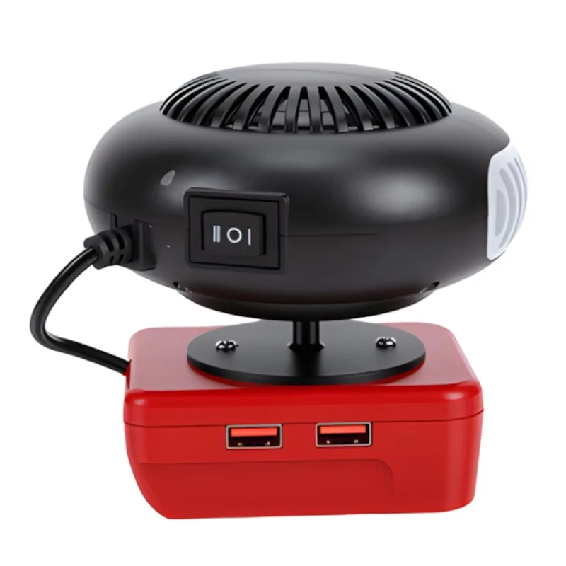 Portable Wireless Heater Dual Mode Hot and Cool Air with Dual USB Ports for Makita/Milwaukee/Bosch 18/20V Battery for Camping
