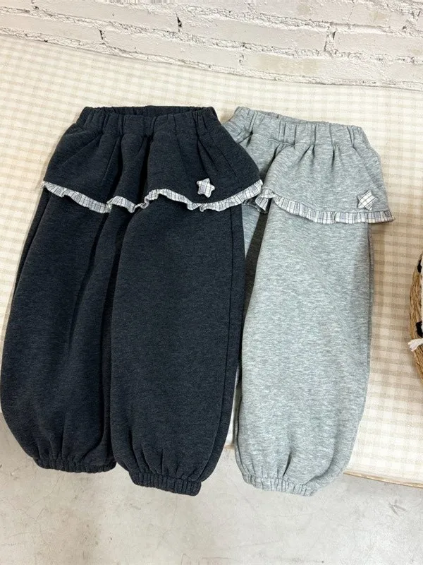 

Спортивные брюки свободного кроя Thiened Fce для девочек, с высокой талией, длинные, асимметричный дизайн, для детского сада, осень-зима