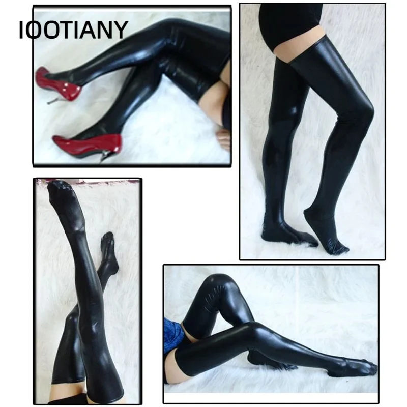 Iwing TIANY-Bas en similicuir pour femme, bas en latex bleu, noir et rouge, boîte de nuit sexy, salle de bain T, 2023 livraison gratuite