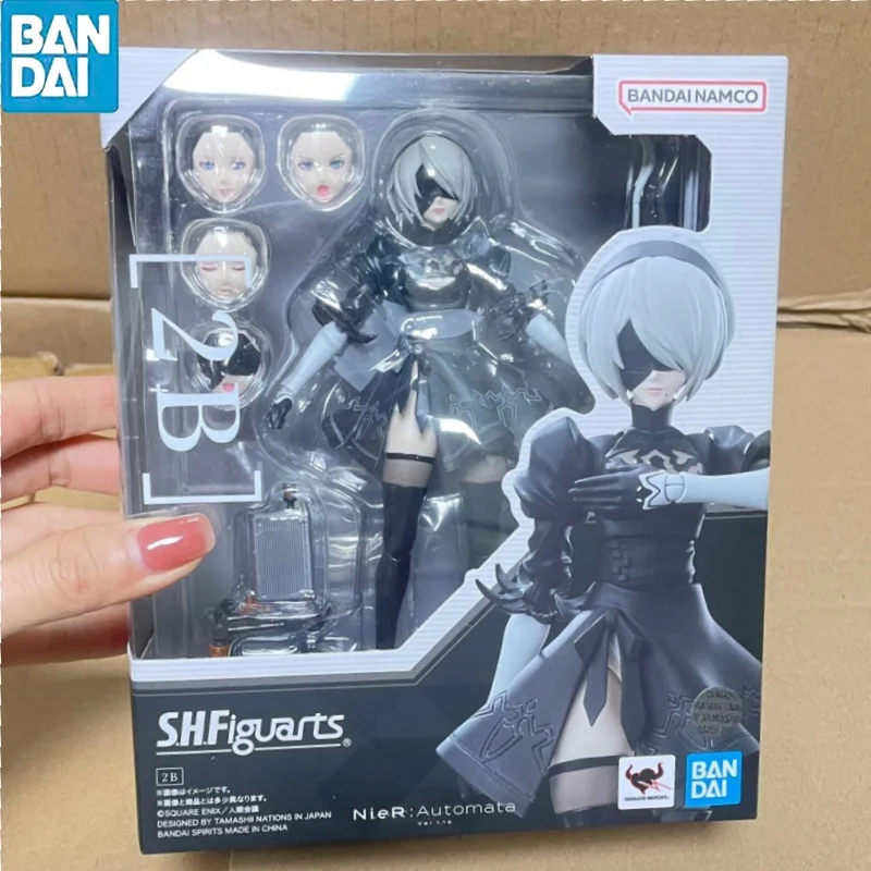 

In Stock Original Bandai S.h.figuarts Shf 2b Yorha No. 2 Type B Nier:automata Ver1.1a 15cm Collectible Toys Desktop Ornament