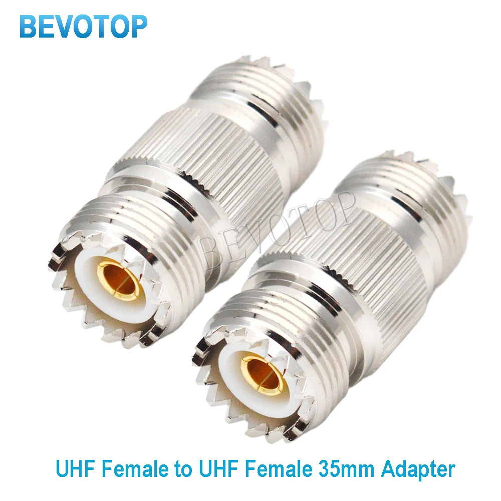 

50PCS Female Jack to UHF Female Jack 35mm Straight Adaptor High-Quality 50Ohm Nickel/Gold plated RF Converter Connector BEVOTOP