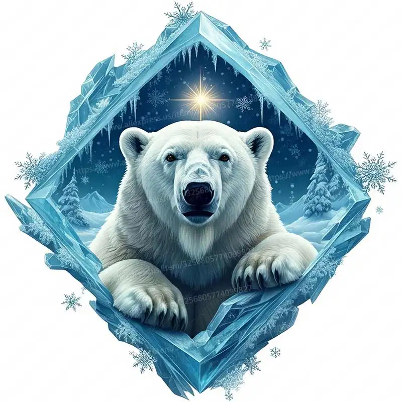 Polar Bear Animal Wall Sticker Bathroom Toilet Decor Living Room Cabinet Refrigerator Home Decoration Waterproof Decals S819