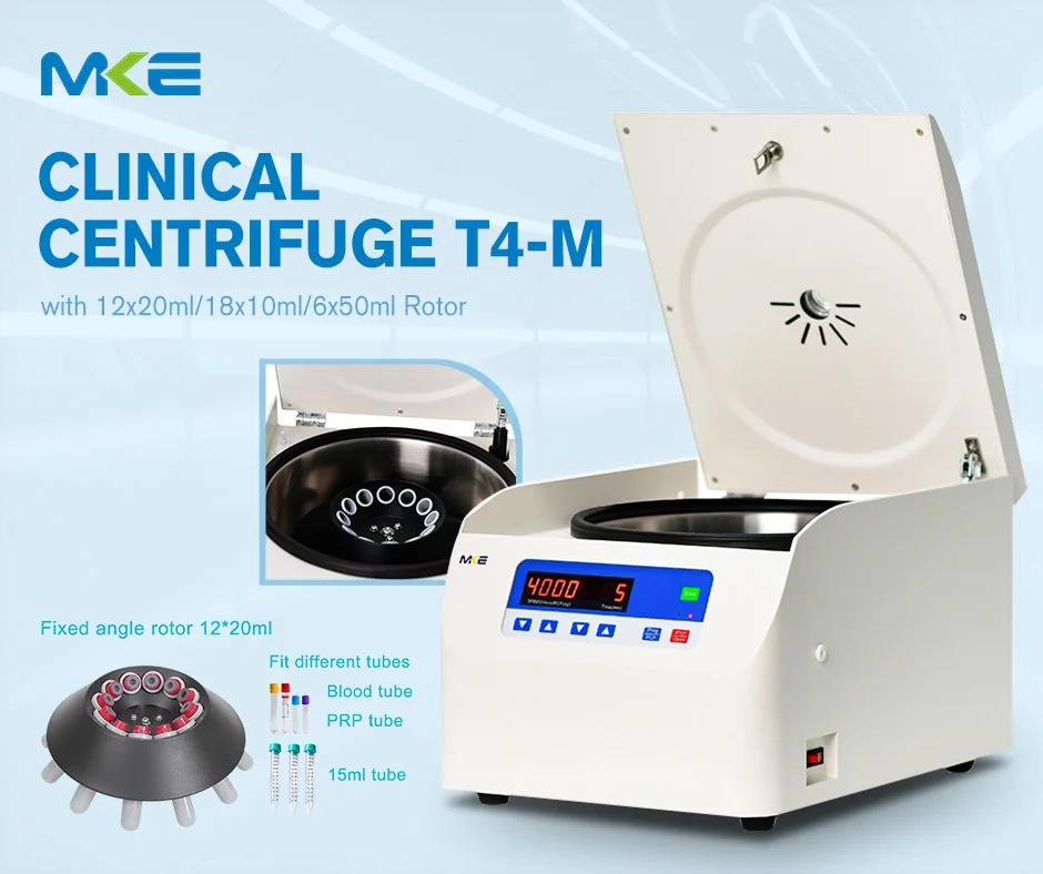 High Quality 4000rpm Mini Tabletop Low Speed Centrifuge 4*50ml & 200ml Brushless Motor for Medical Device Laboratory Use