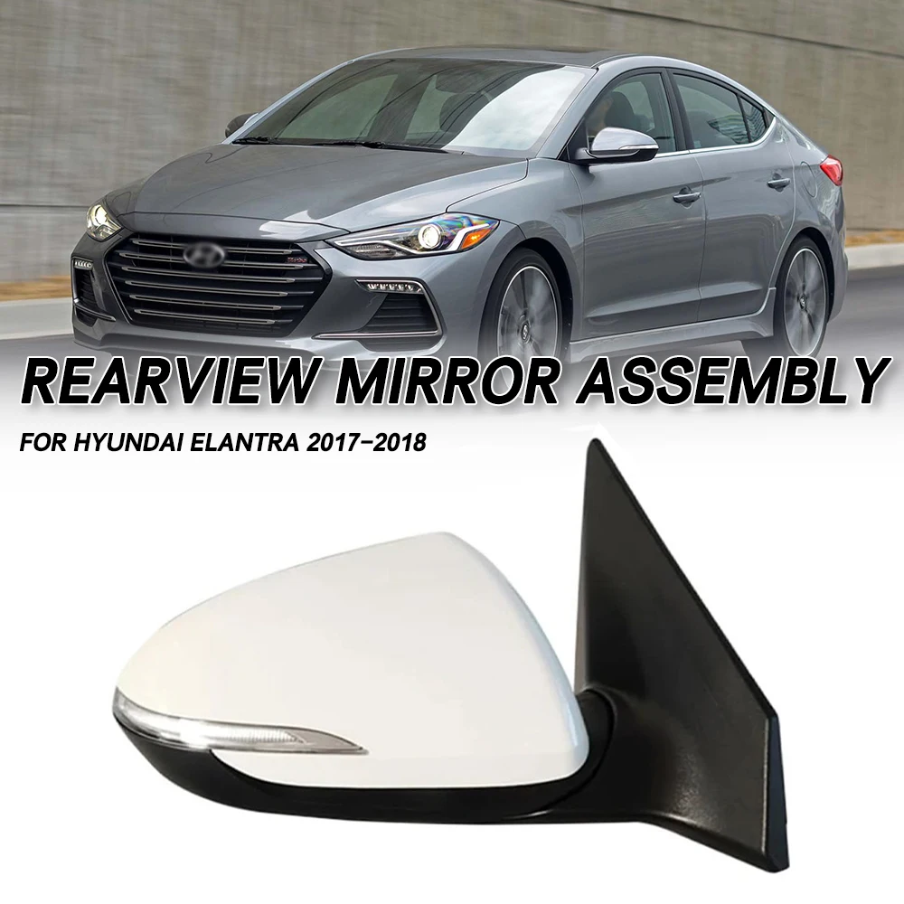 Rearview Mirror Assembly 5/8Pins Electric Folding Side Mirror Reflector Led Turn Signal Lights For Hyundai Elantra 2017 2018