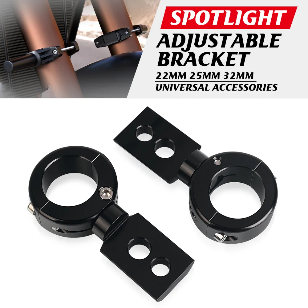 

Universal 22mm 25mm 28mm Lamp Mount Motorcycle Spotlight Fog Lamp Brackets Head light lamp holder Adjustable Fork Mount Clamp