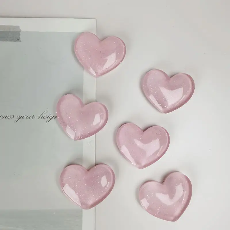 C 10PCS New 3D Heart Resin Color Magnetic Fridge Magnets Stickers For Photo Wall Whiteboard Message Memo Decoration