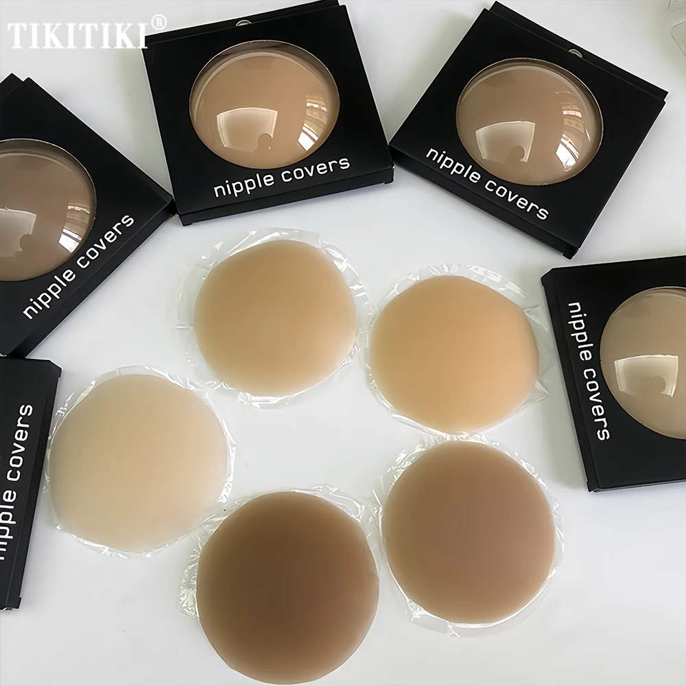 Nipple Covers For Women Reusable Sticky Silicone Nipple Pasties Invisible Stick On Bra Adhesive Chest Stickers Boob Tape