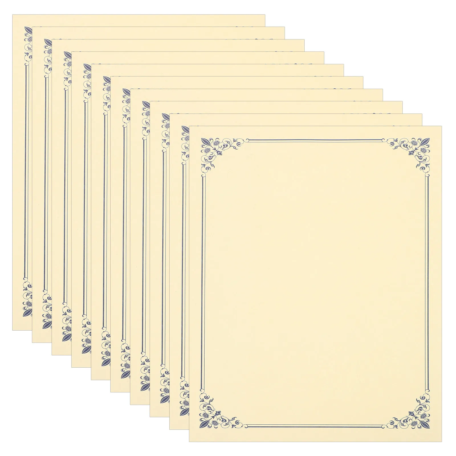 

10 шт. элегантных пустых сертификатных бланков для печати, внутренние вкладыши для дипломов, для выпускных, аттестационных сертификатов, для школы и офиса