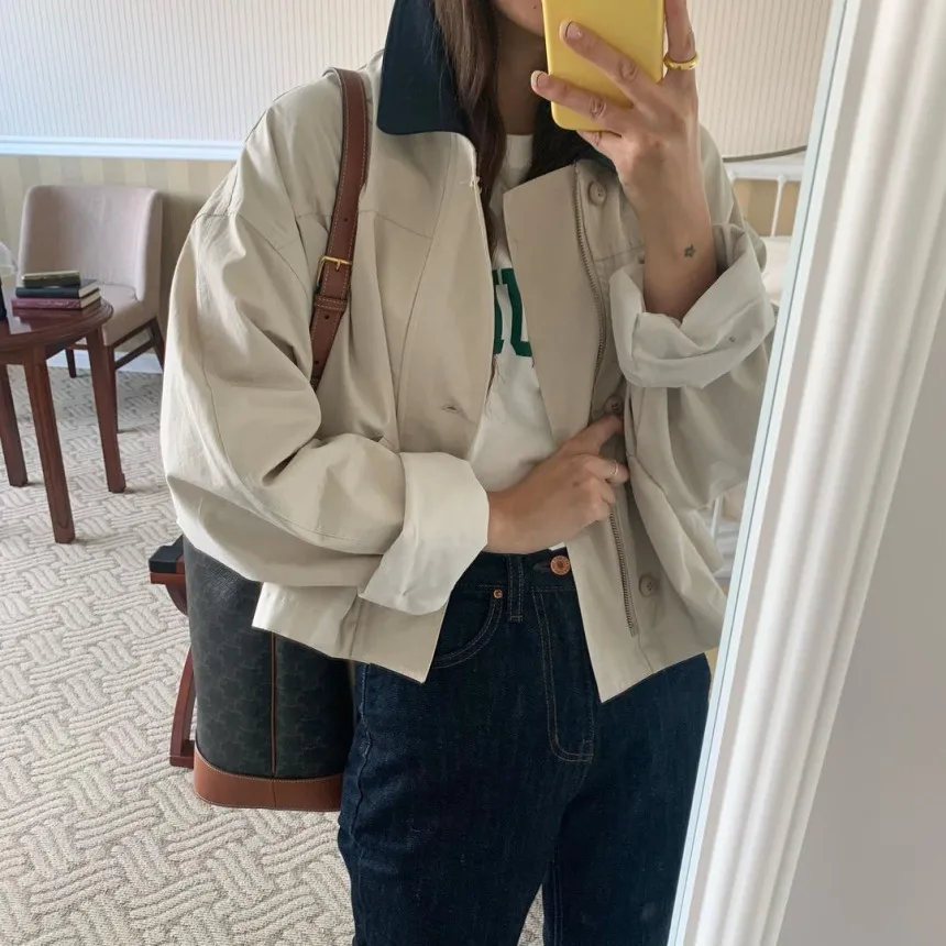 

2 цвета, повседневное пальто, куртка, женский цветной лоскутный плащ с воротником, осенняя модная верхняя одежда, женская куртка (lm11219