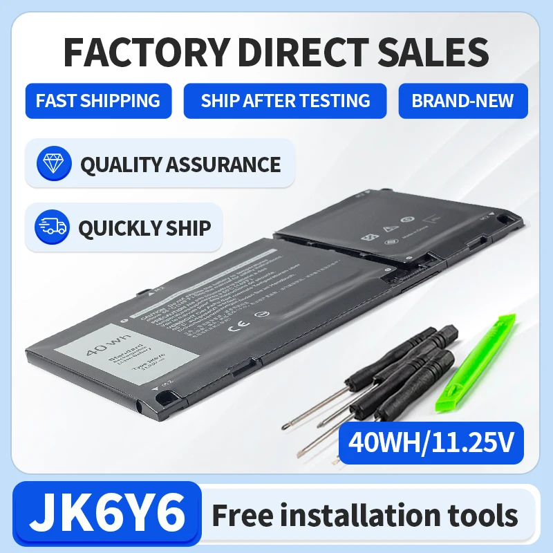 SOMI JK6Y6 40WH Laptop Battery for Dell Latitude 3410 3510 0C5KG6 C5KG6 Vostro 14 5402 5501 5502 Inspiron 5300 5301 9077G