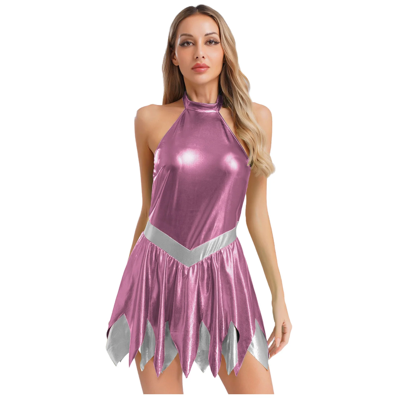 

Women Fairy Role Play Dress Halter Sleeveless A-line Fairy Tale Halloween Fancy Dress Party Carnival Stage Performance Costume
